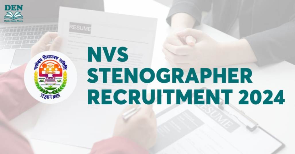 NVS Stenographer Recruitment