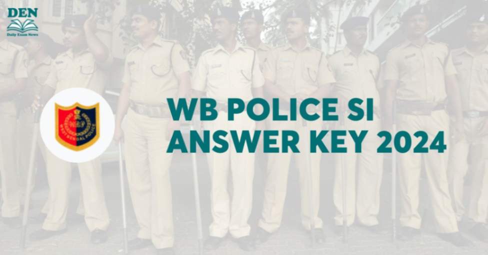 WB Police SI Answer Key 2024