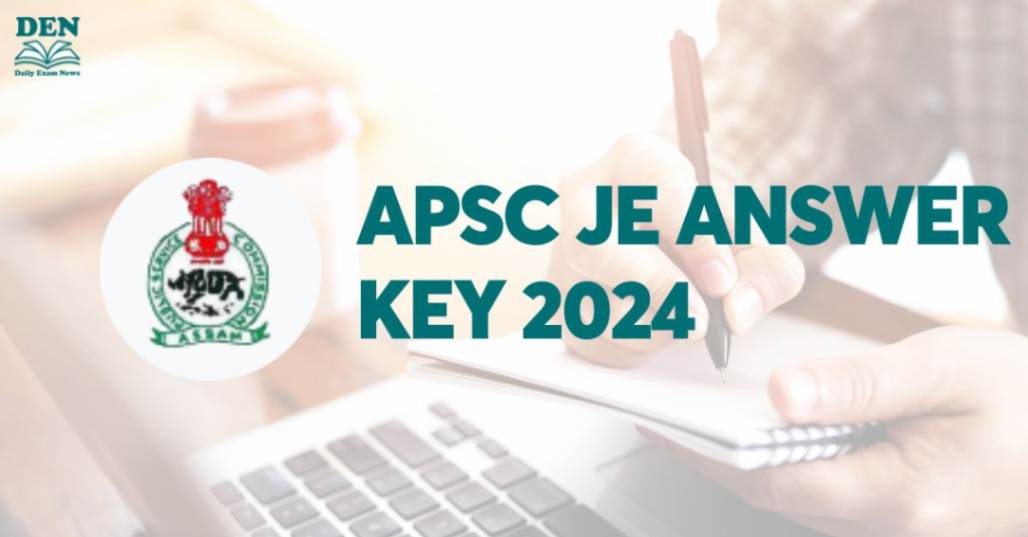APSC JE Answer Key 2024 Out, Download Here!