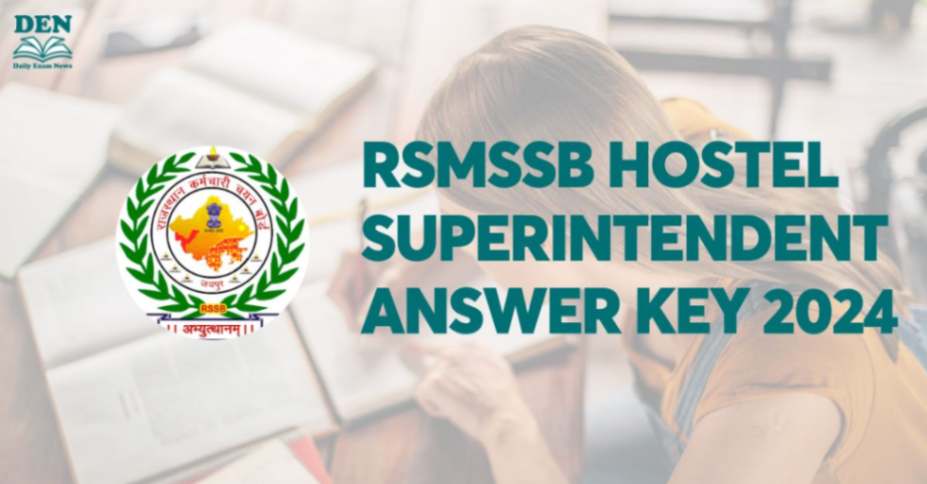 RSMSSB Hostel Superintendent Answer Key 2024