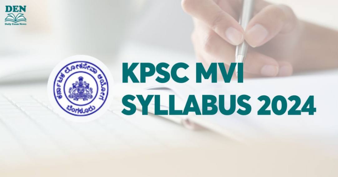 KPSC MVI Syllabus 2024: Check Exam Pattern!