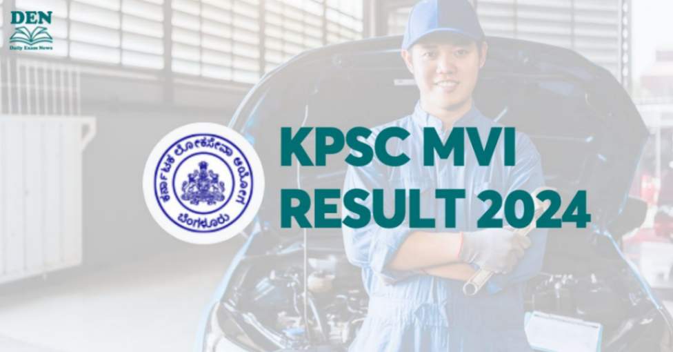 KPSC MVI Result 2024, Download Here!