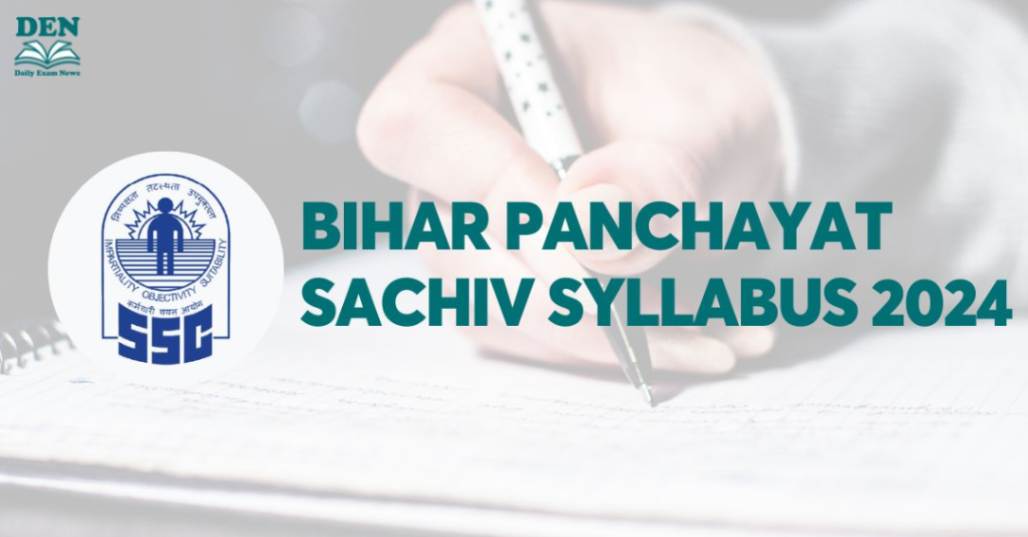 Bihar Panchayat Sachiv Syllabus 2024, Download Here!