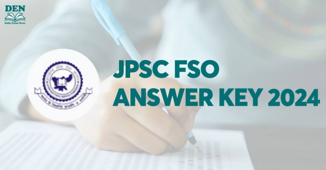 JPSC FSO Answer Key 2024