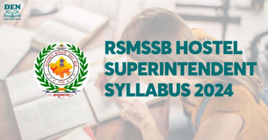 RSMSSB Hostel Superintendent Syllabus 2024, Download Here!