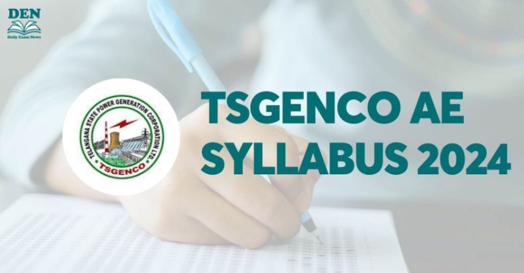 TSGENCO AE Syllabus 2024, Download Here!