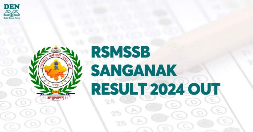 RSMSSB Sanganak Result 2024 Out, Download Here!