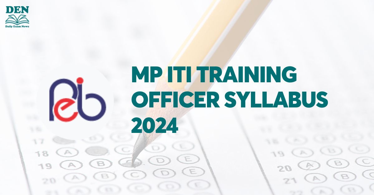 MP ITI Training Officer Syllabus