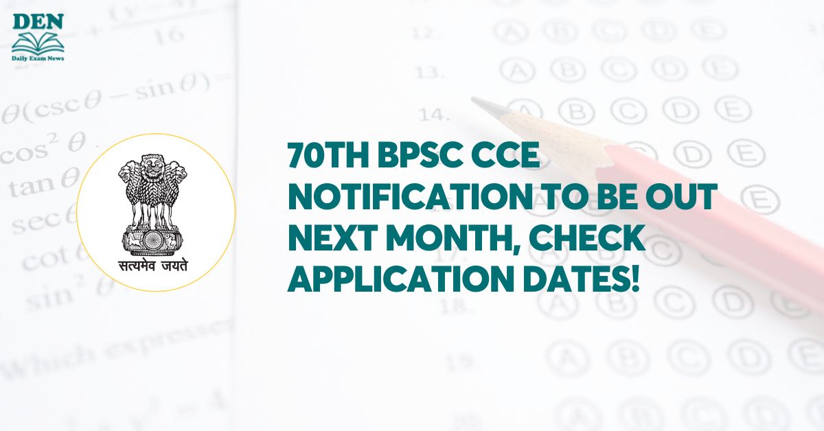 70th BPSC CCE Notification