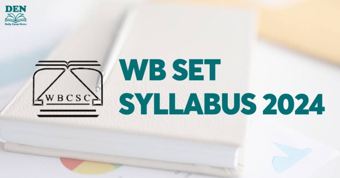 WB SET Syllabus 2024