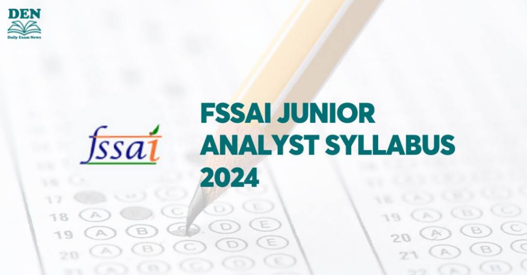 FSSAI Junior Analyst Syllabus