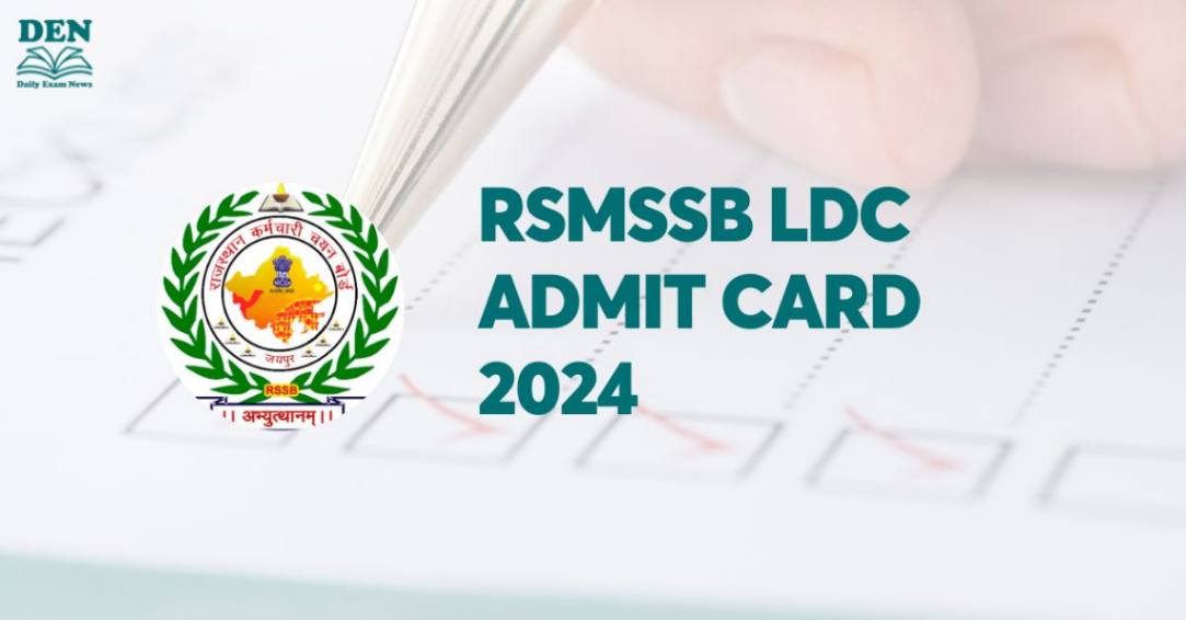 RSMSSB LDC Admit Card 2024, Download Here!