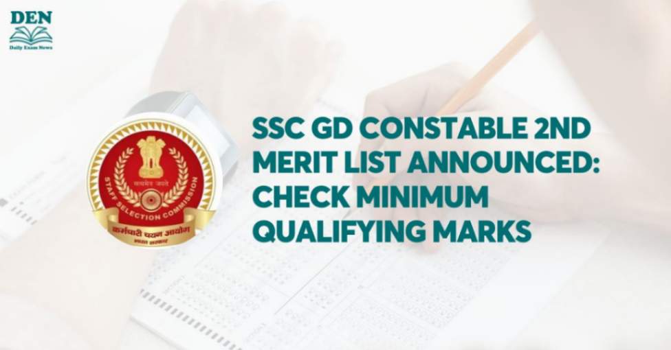 SSC GD Constable 2nd Merit List