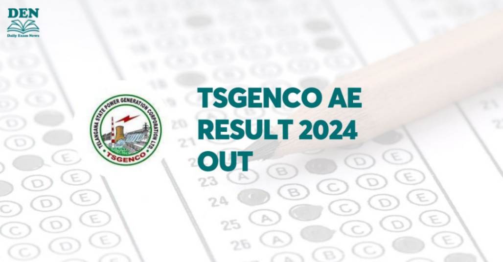 TSGENCO AE Result 2024 Out, Download Here!