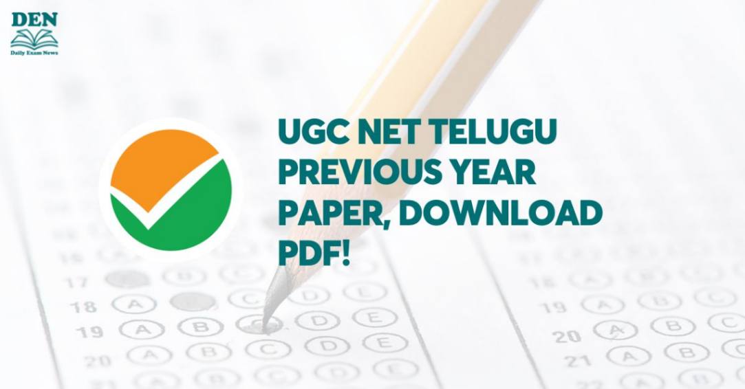 UGC NET Telugu Previous Year Paper, Download PDF!