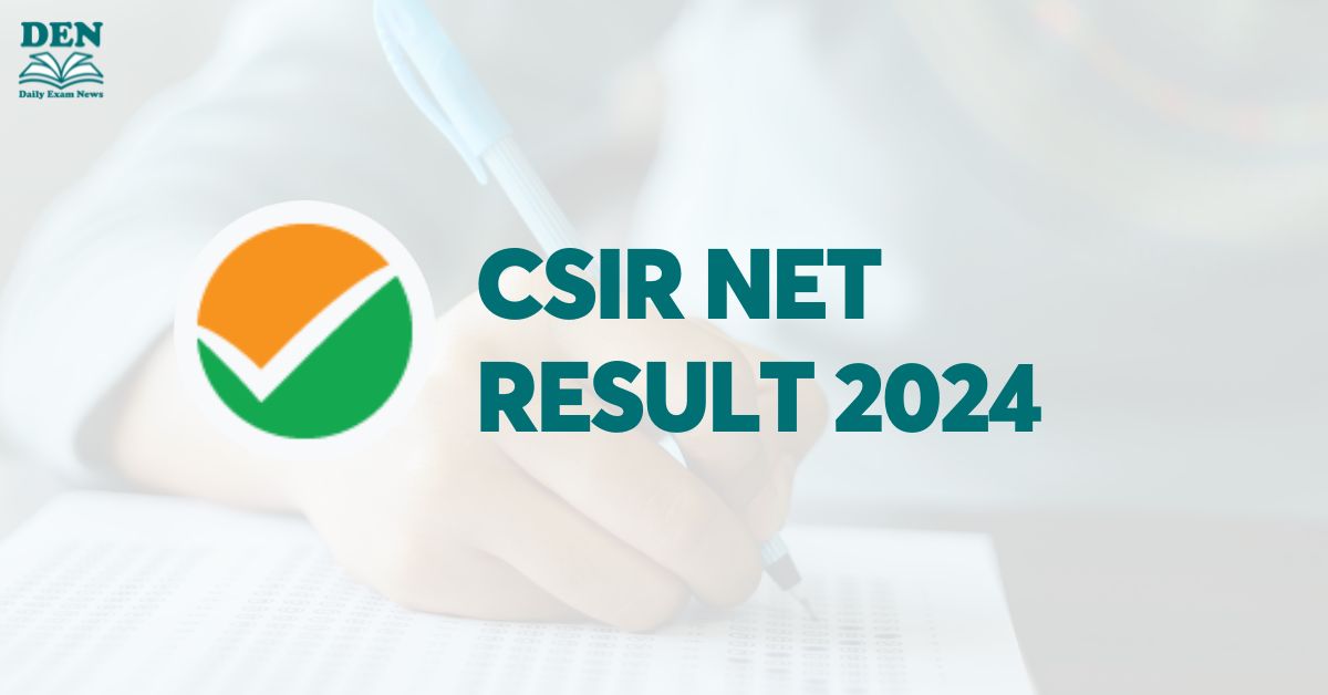 CSIR NET Result 2024 Out: Download Now!