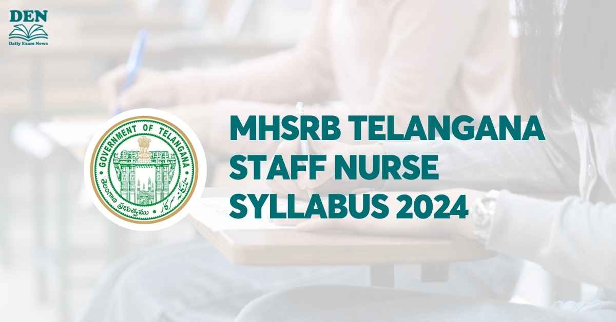 MHSRB Telangana Staff Nurse Syllabus