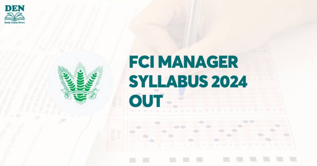 FCI Manager Syllabus