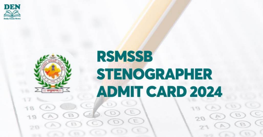 RSMSSB Stenographer Admit Card